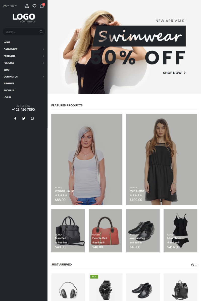 เว็บสำเร็จรูป - ecommerce Theme ร้านออนไลน์ ขายสินค้าออนไลน์