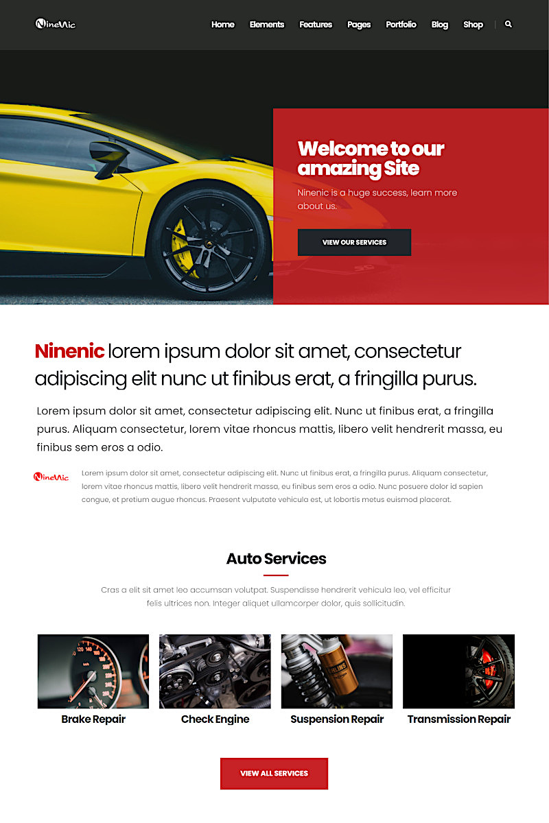 เว็บไซต์สำเร็จรูป พร้อม Themes และ Layouts ใช้ง่านง่าย! เพียงลากและวาง  -   ตัวอย่างเว็บไซต์ด้านธุรกิจรถ อะไหล่ บริการซ่อมรถ car ,automobile - Business Wordpress Theme