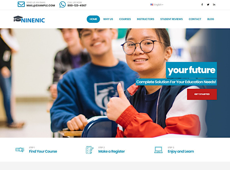 Demo education Theme - แนะนำเว็บสำเร็จรูปธุรกิจ  Business Wordpress Theme สำหรับเว็บไซต์โรงเรียน สถานศึกษา โดยเว็บไซต์สำเร็จรูป Websitethailand