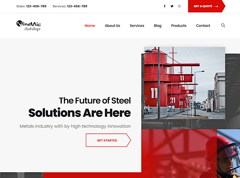 Demo Industrial,Factory Theme - แนะนำเว็บสำเร็จรูปธุรกิจ  Business Wordpress Theme สำหรับเว็บไซต์งานอุตสาหกรรม Industrial factory โดยเว็บไซต์สำเร็จรูป Websitethailand