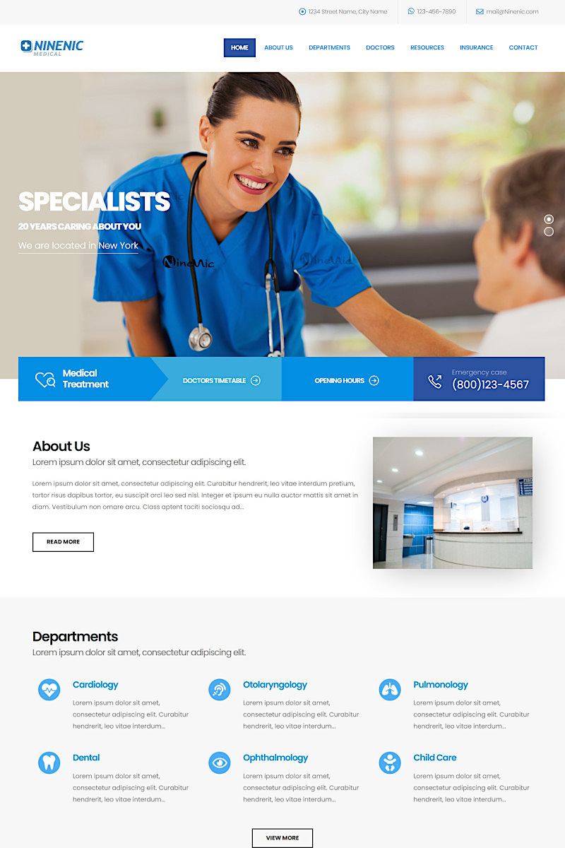 เว็บไซต์สำเร็จรูป พร้อม Themes และ Layouts ใช้ง่านง่าย! เพียงลากและวาง - ตัวอย่างเว็บไซต์โรงพยาบาล การแพทยฺ์  Medical - Business Wordpress Theme