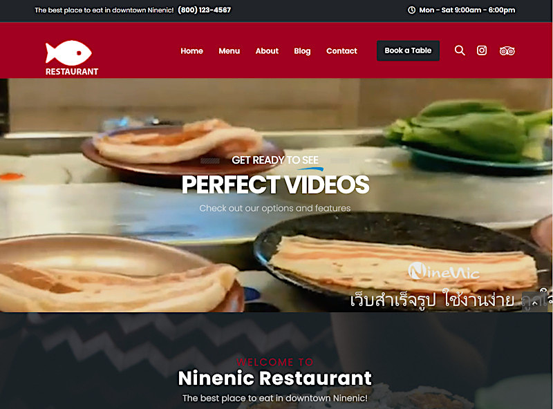 Demo restaurant Theme - Business Wordpress Theme สำหรับเว็บไซต์ร้านอาหาร โดยเว็บไซต์สำเร็จรูป Websitethailand