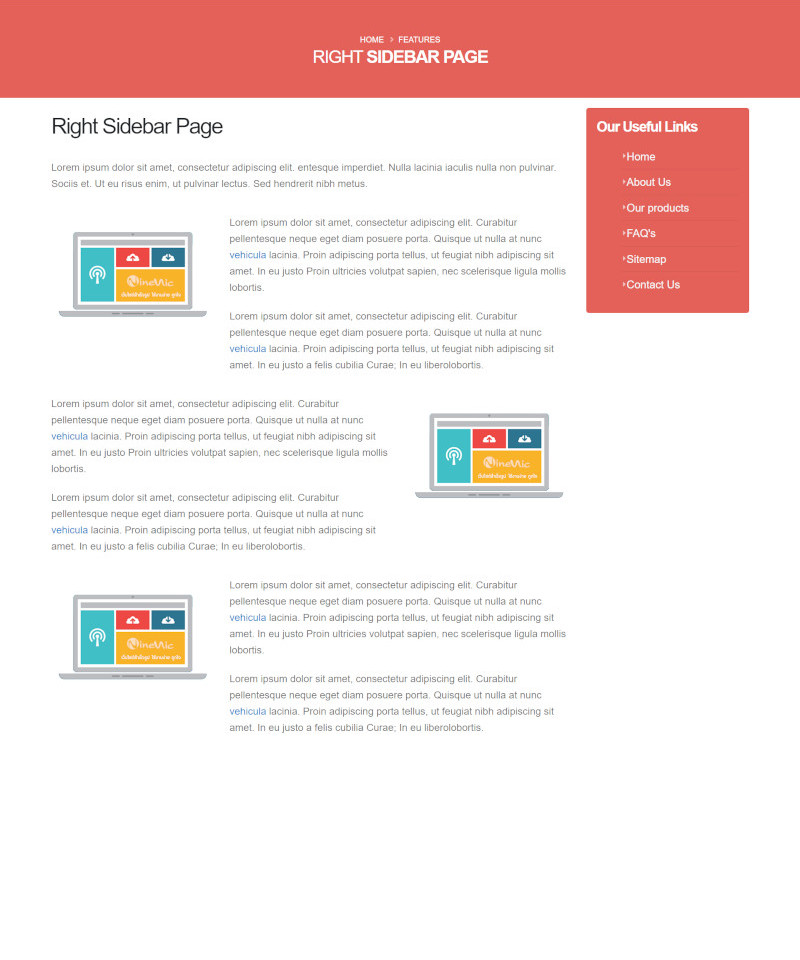 เว็บไซต์สำเร็จรูป - layouts สำเร็จรูป :  sidebar